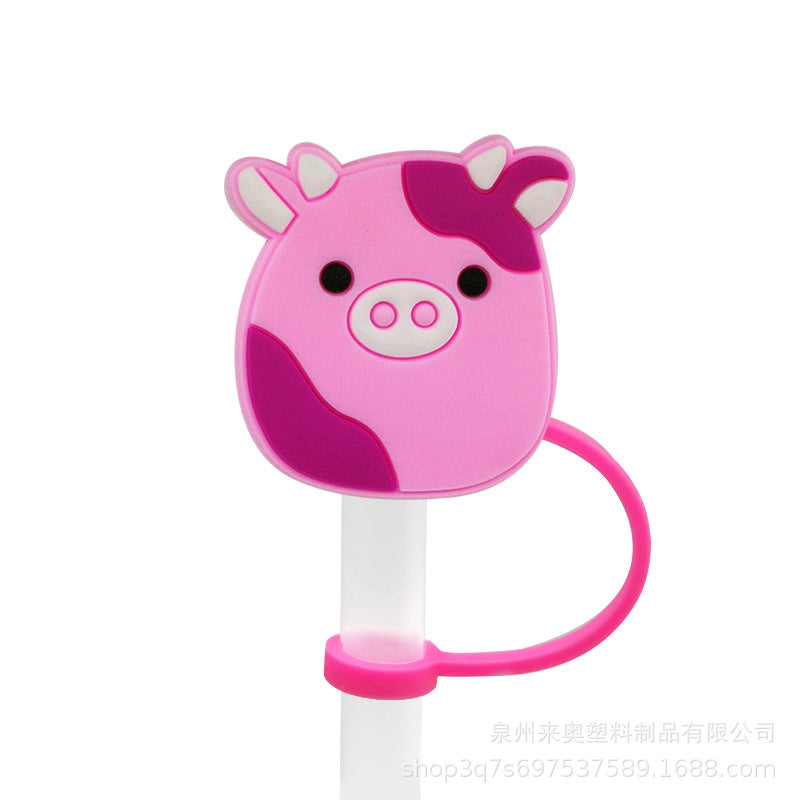 Wholesale 20PCS PVC Cute Doll Straw Tube Cap